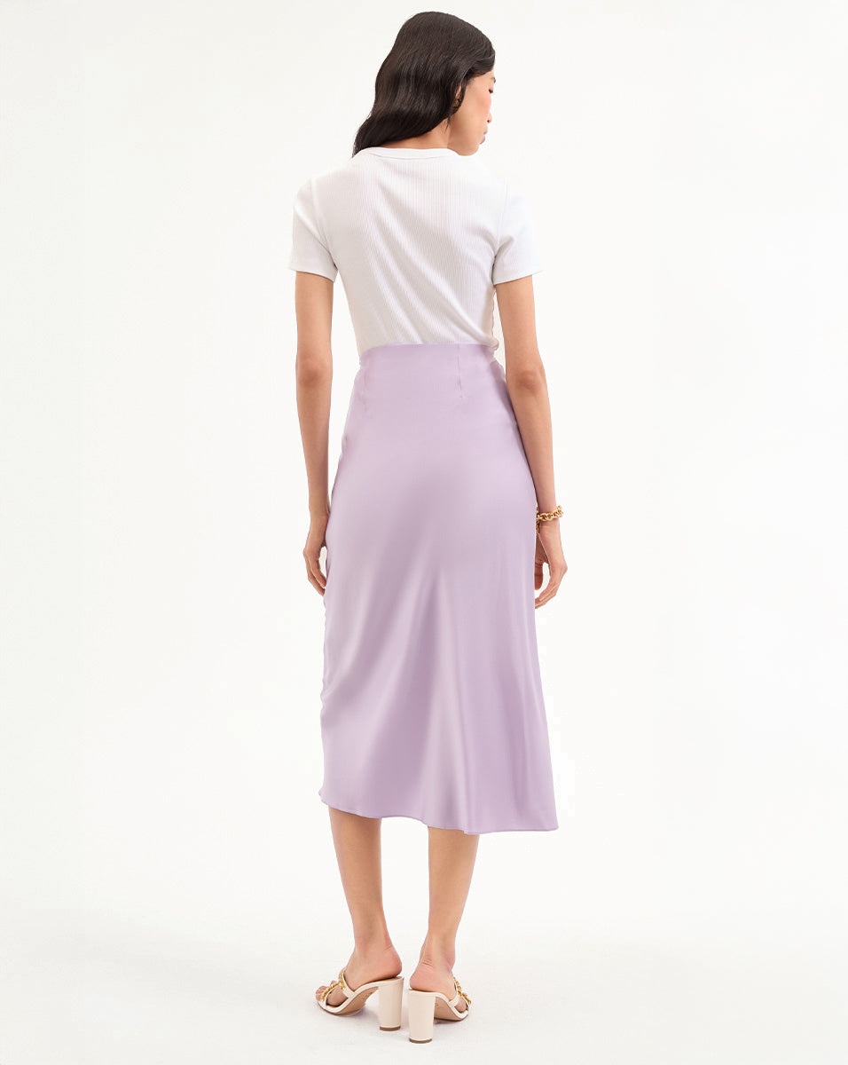 CLOVER STRETCH-SILK SLIP SKIRT - 6