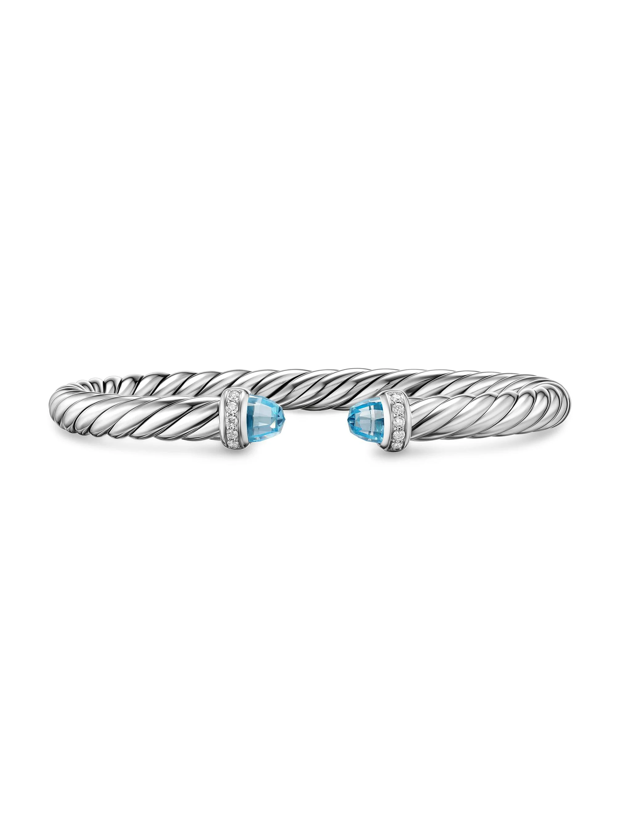 Women's Cable Flex Bracelet in Sterling Silver - Blue Topaz - 1