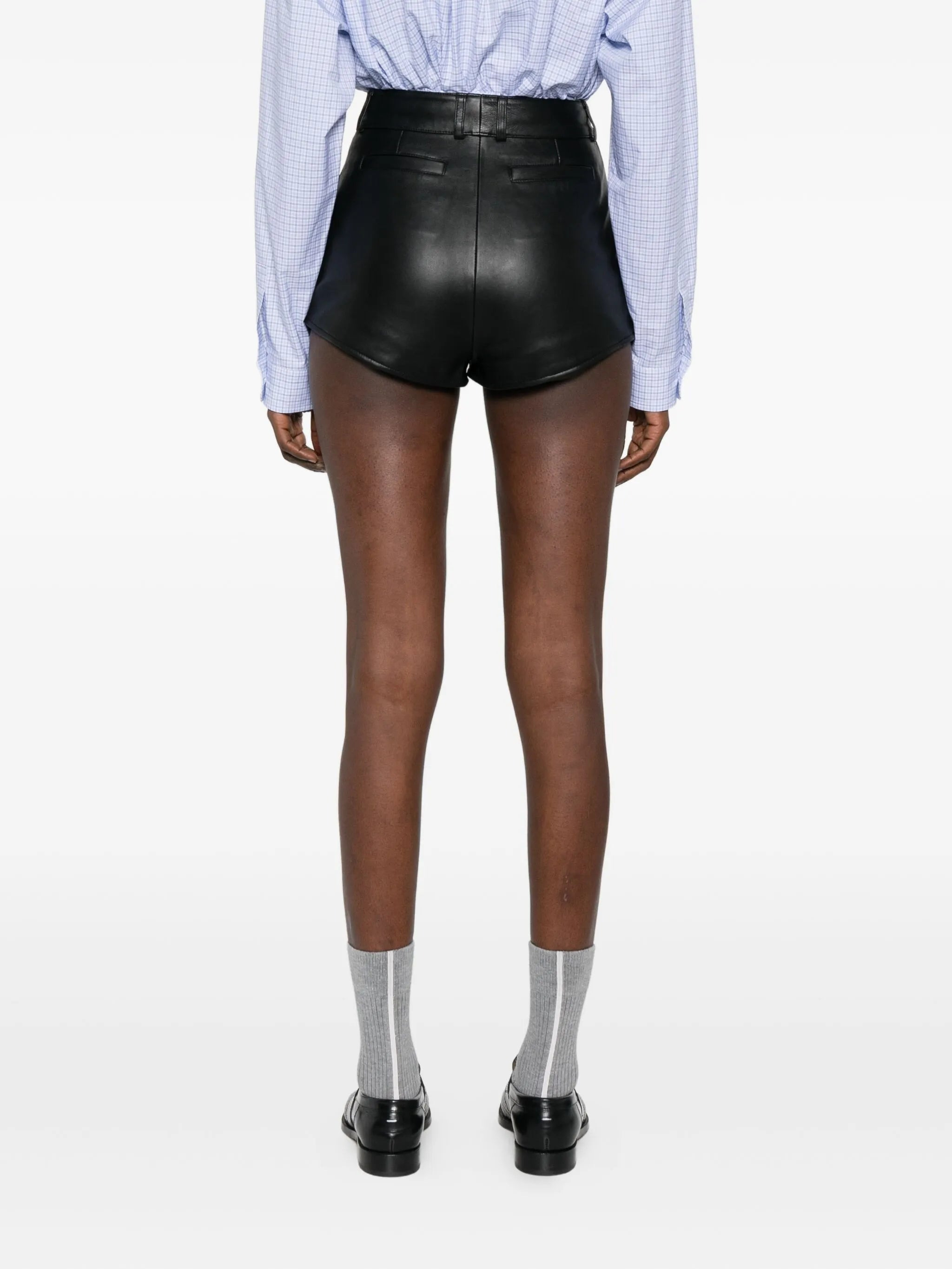 leather pocket shorts - 4