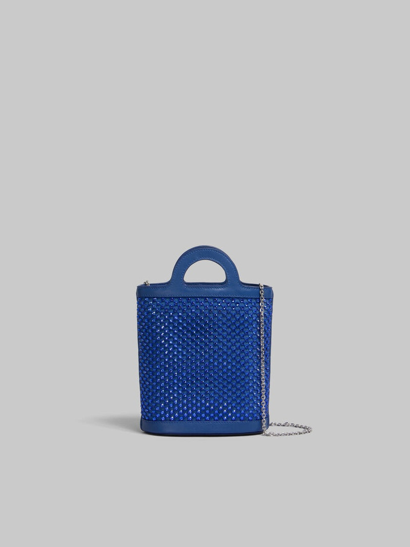 Marni BLUE RHINESTONE TROPICALIA NANO BUCKET BAG outlook