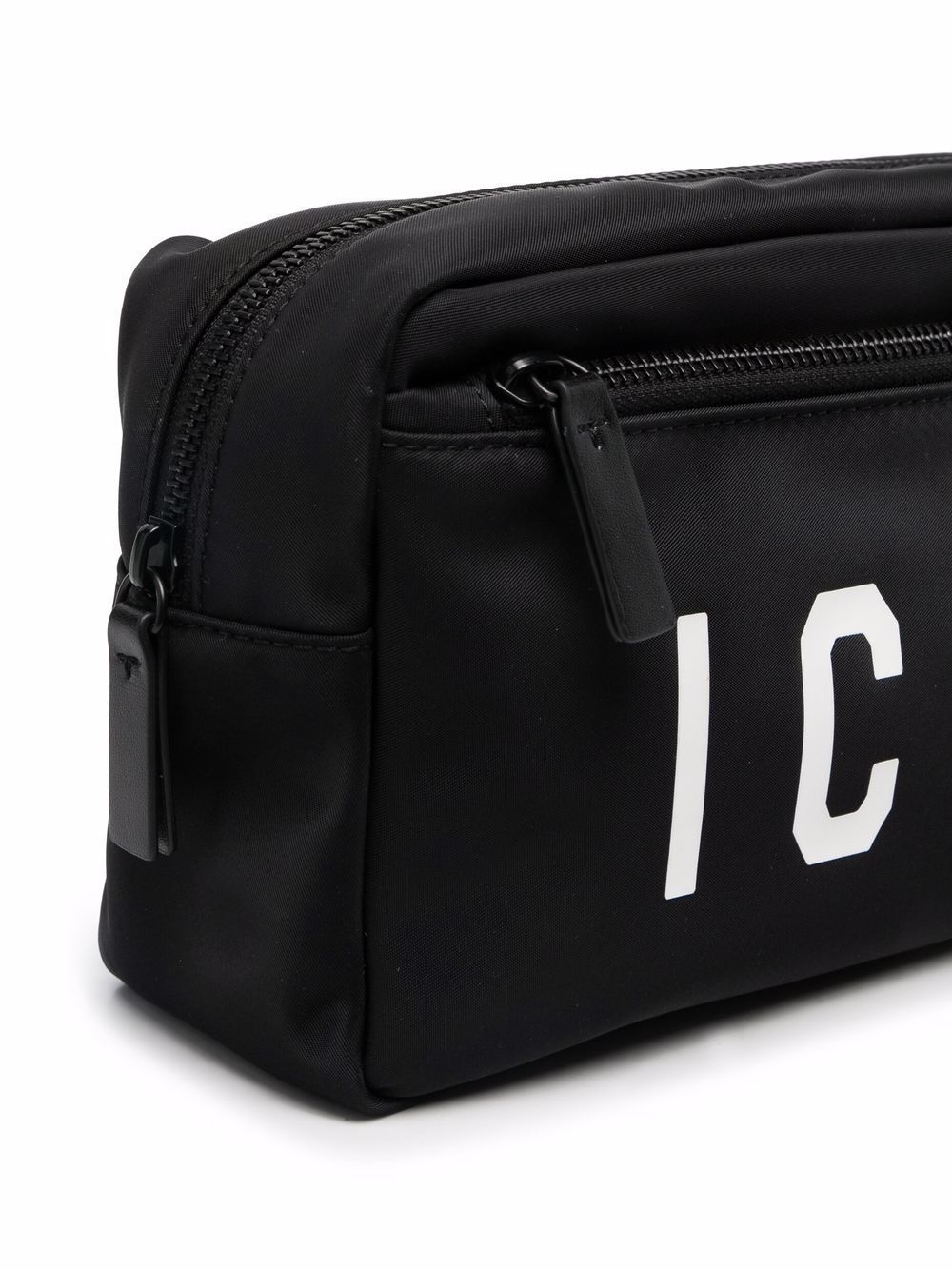 logo-print zipped wash bag - 3