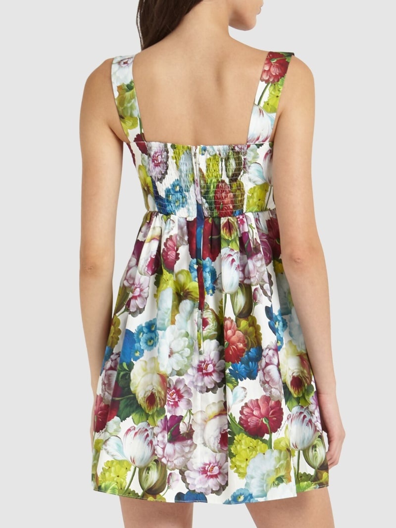 Cotton poplin flower print mini dress - 3