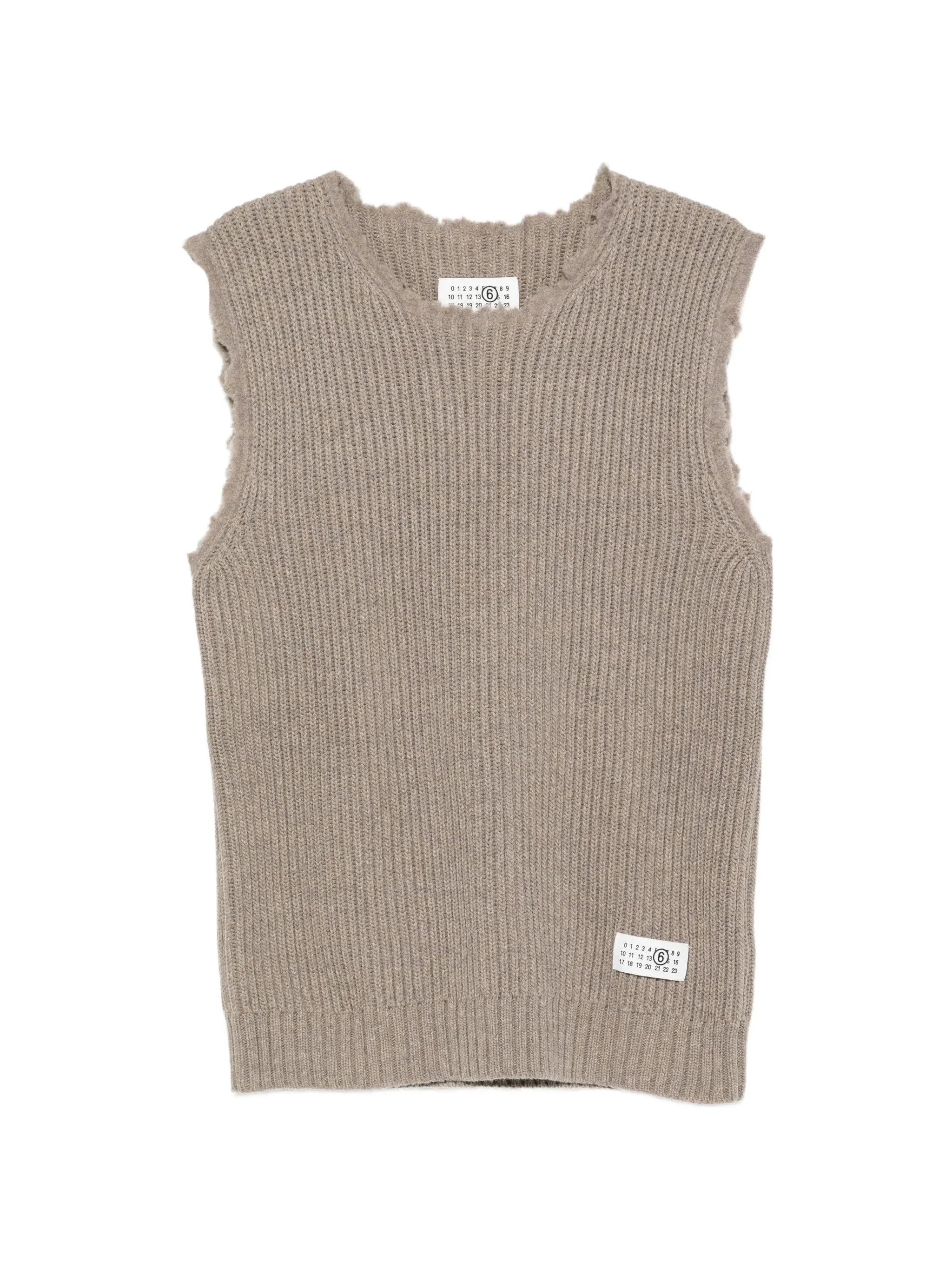 Mm6 Maison Margiela Distressed Ribbed-knit Vest - 1