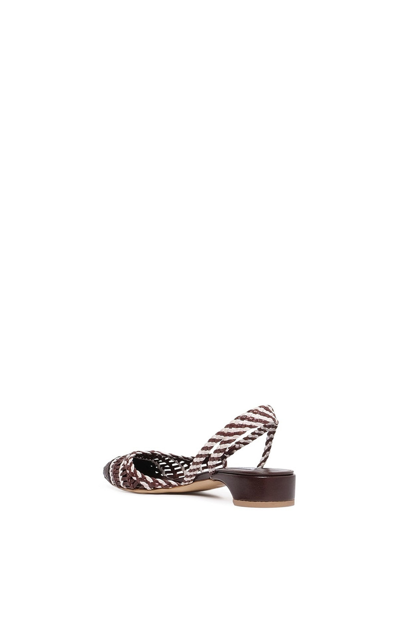 GABRIELA HEARST Perro Braided Slingback Shoe in Chocolate Multi Leather outlook