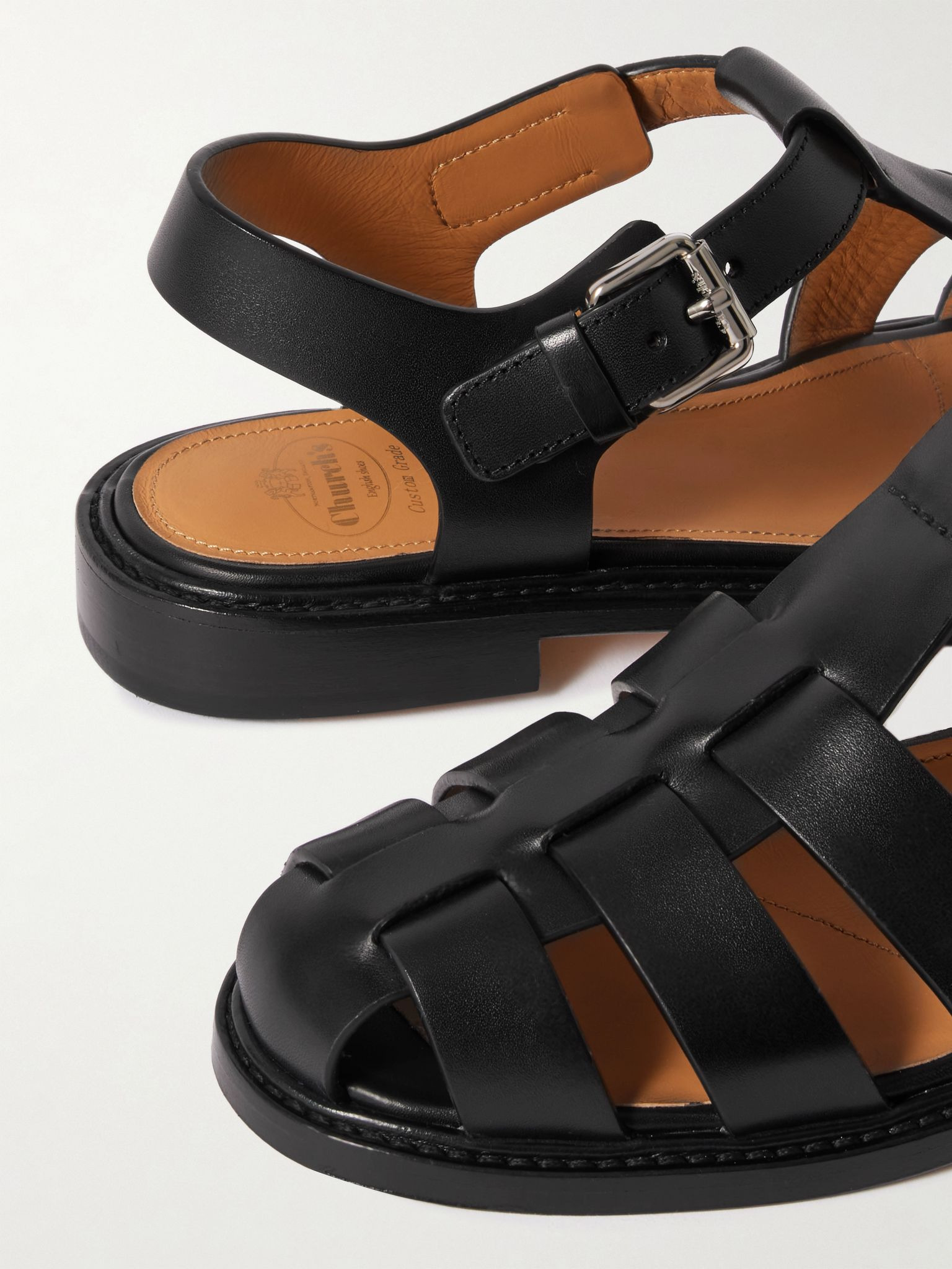 Fisher cutout leather sandals Black - 4