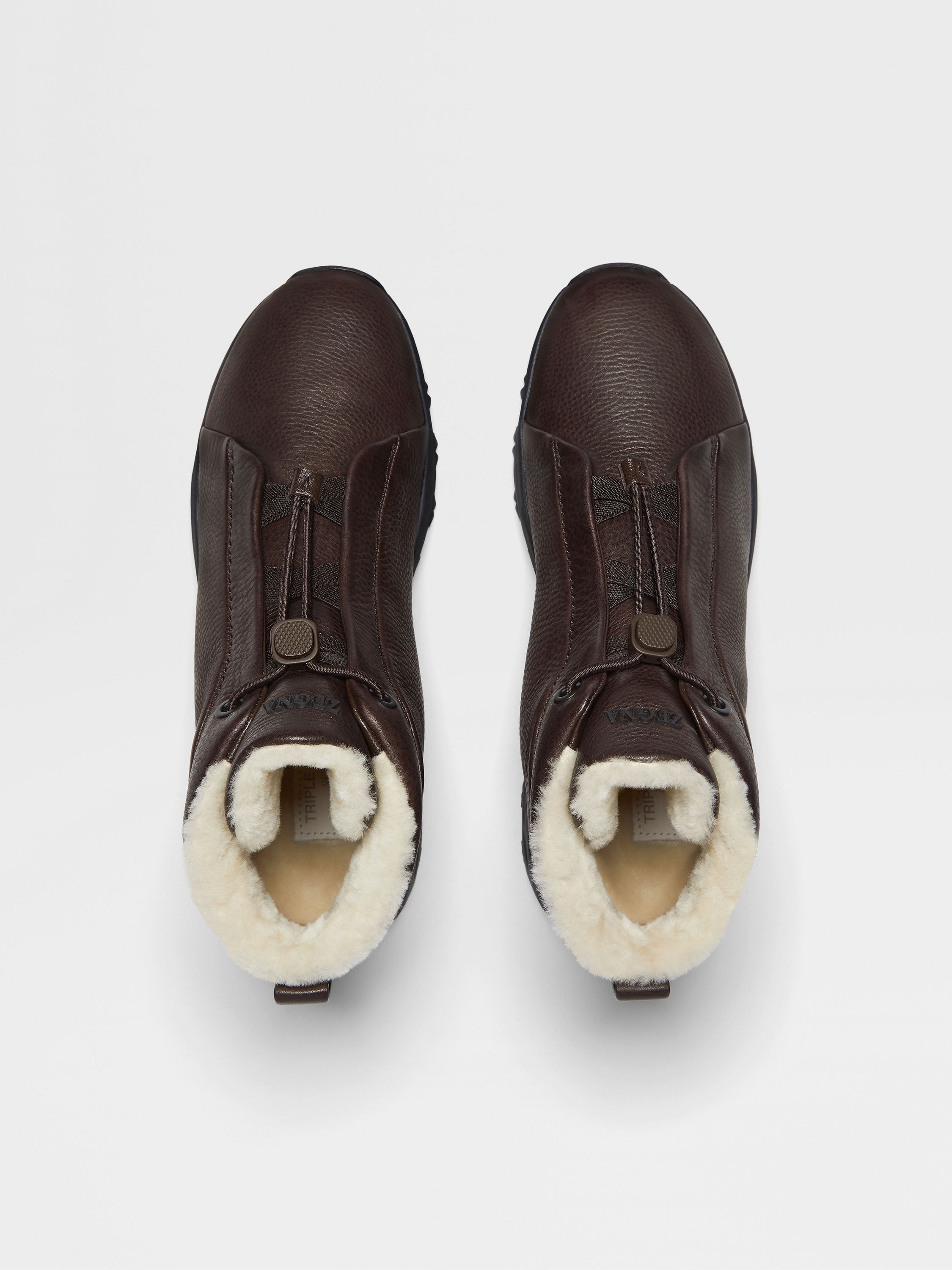 BROWN LEATHER TRIPLE STITCH™ VETTA SNEAKERS - 3