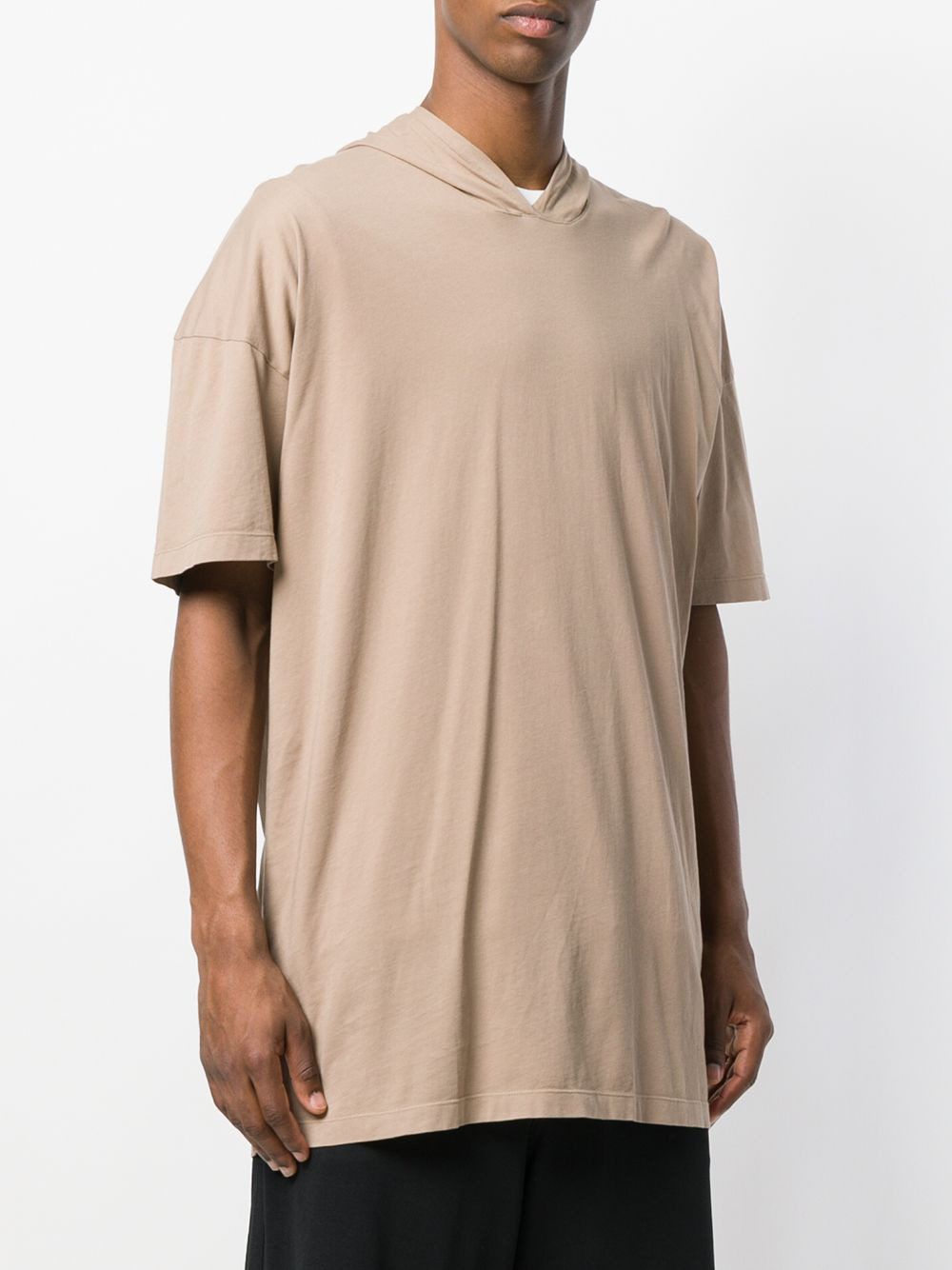 oversized hooded tag T-shirt - 3