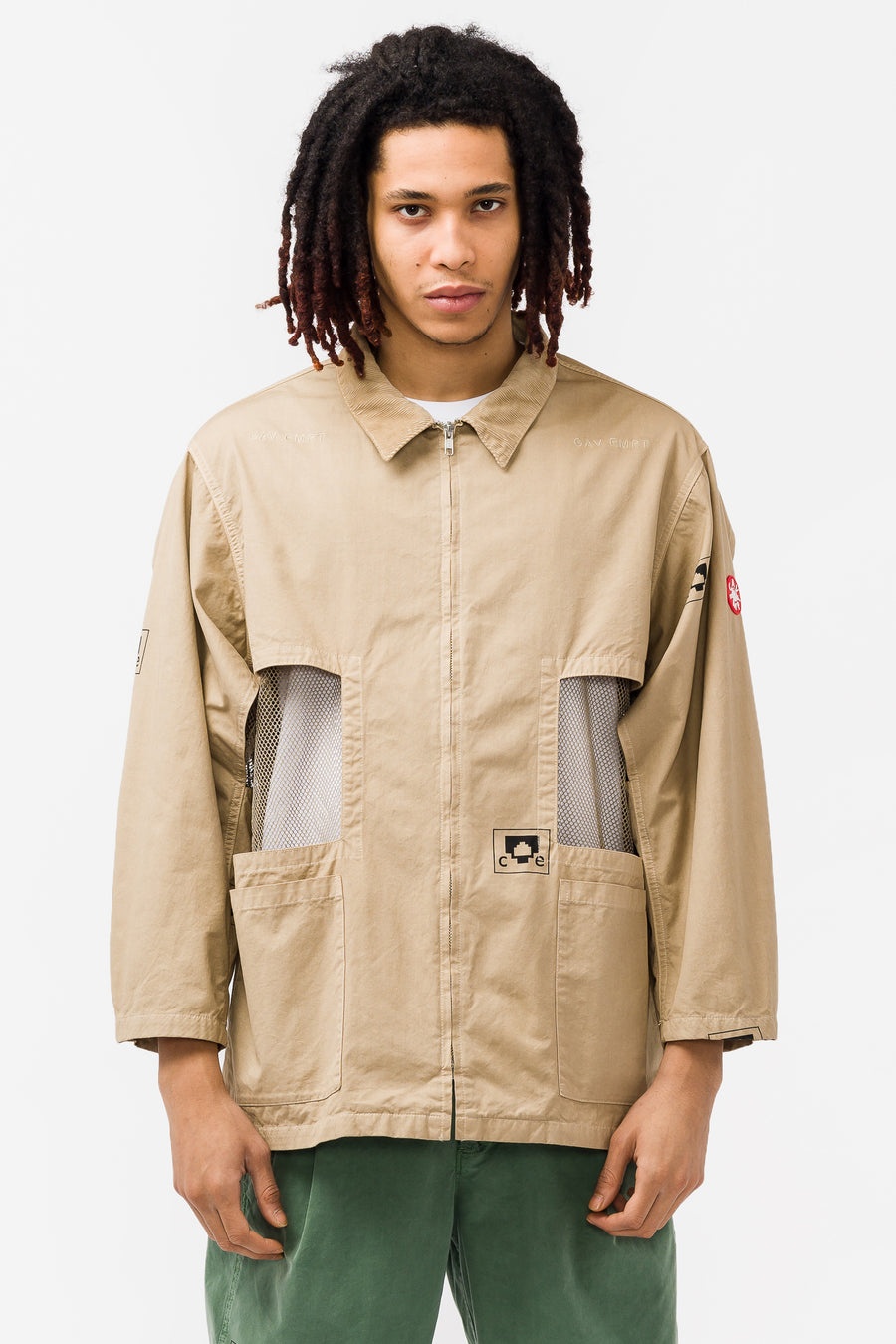 Overdye Mesh Window Jacket in Khaki - 1