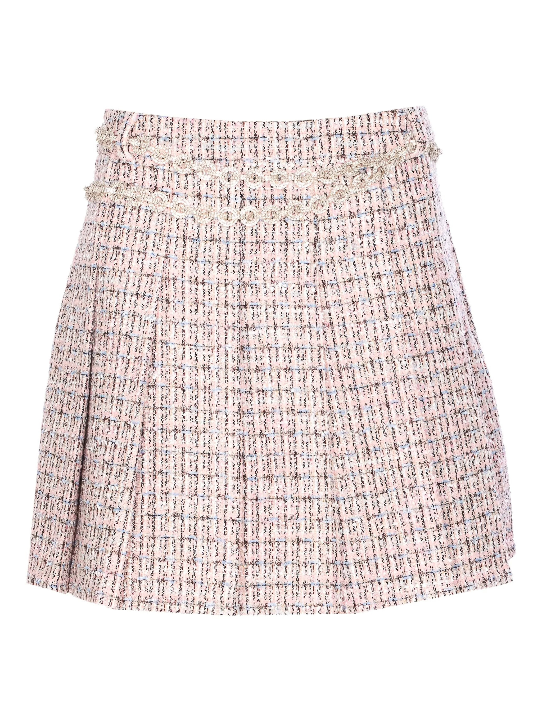 Self-portrait Crystal-embellished Tweed Mini Skirt - 3