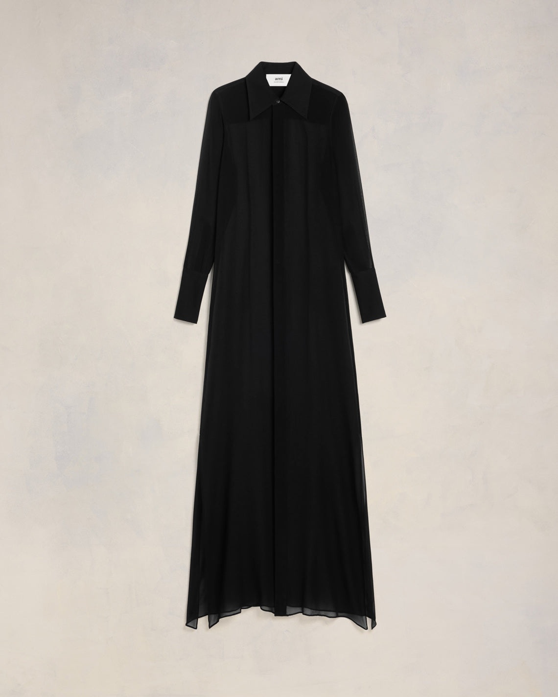 LONG DRESS WITH COLLAR SHIRT - 1