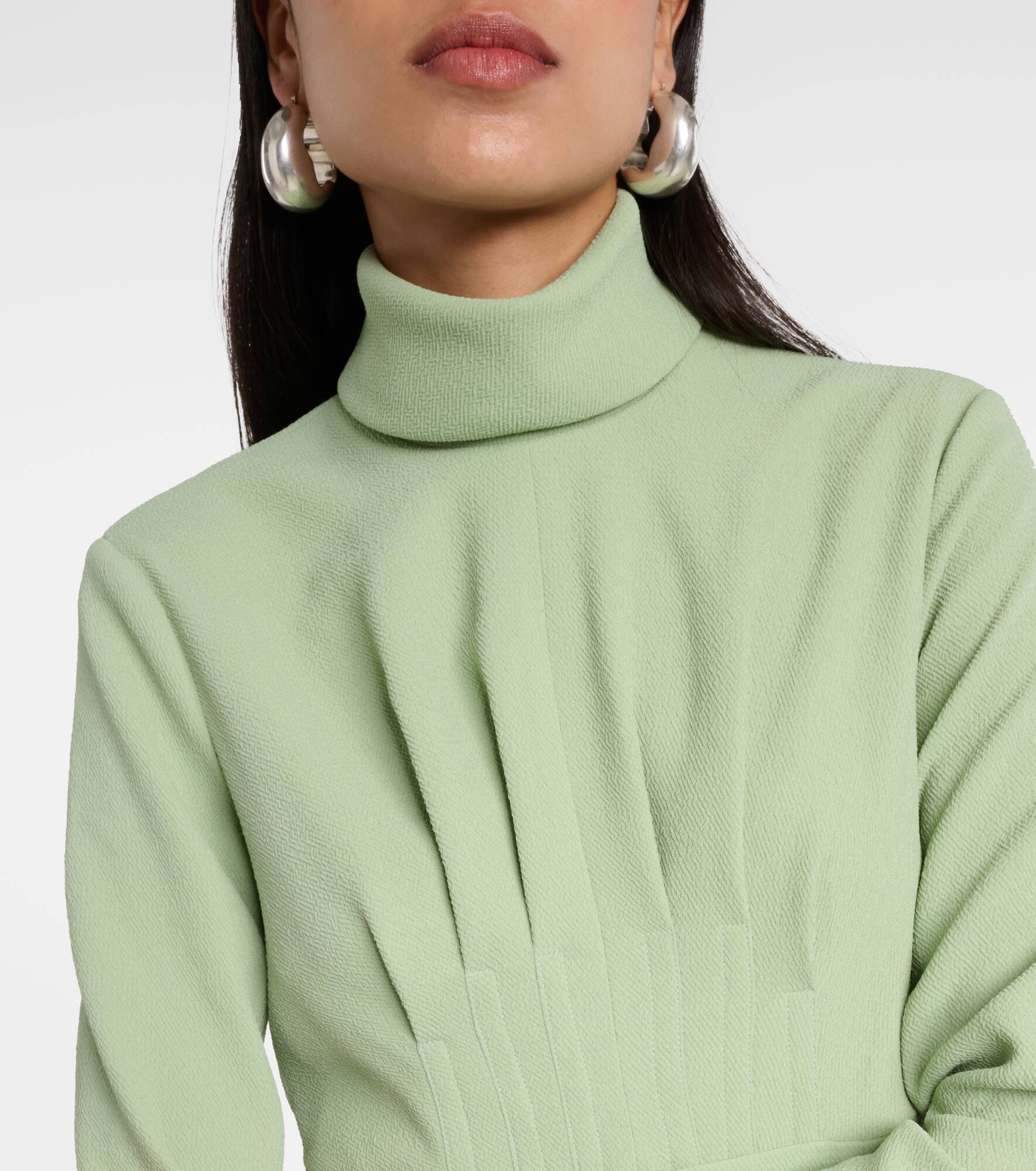 Oakley pleated crêpe midi dress - 4