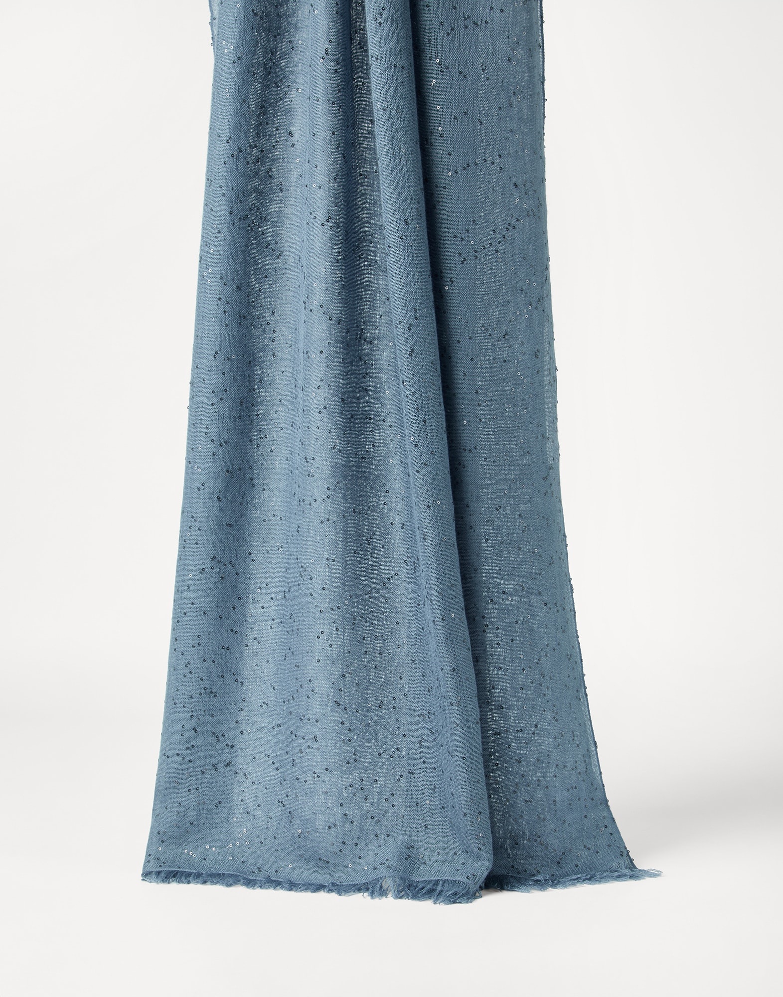 Lightweight cashmere and silk Diamond yarn knit scarf - 1
