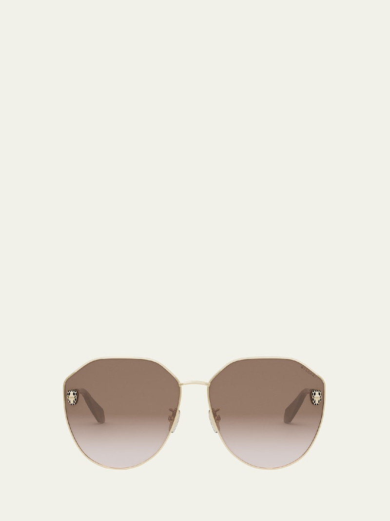 Serpenti Round Metal Sunglasses 1