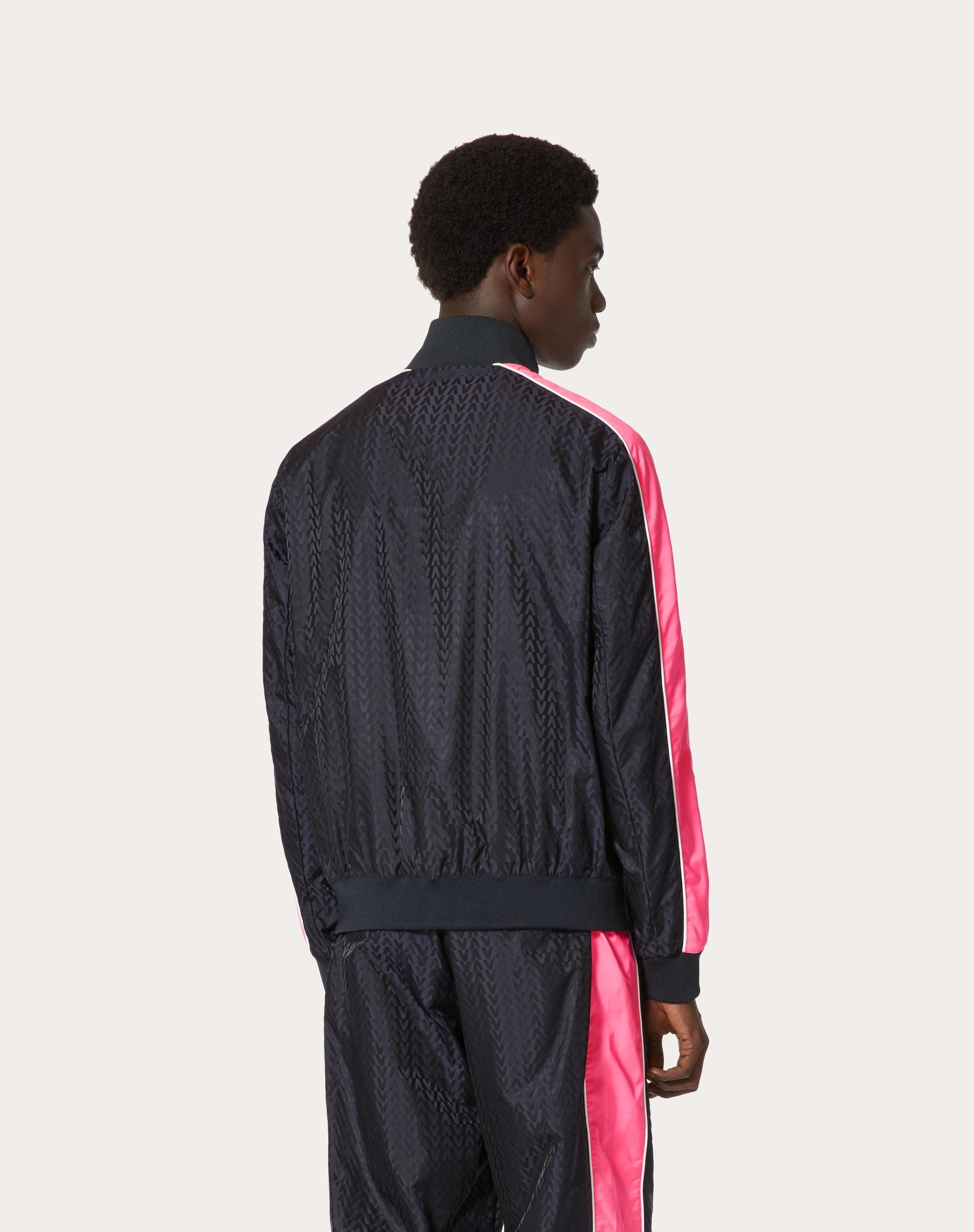 TRACK JACKET WITH OPTICAL VALENTINO JACQUARD - 4