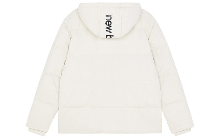 New Balance Logo Hooded Jacket 'White' AMJ13331-BE - 2