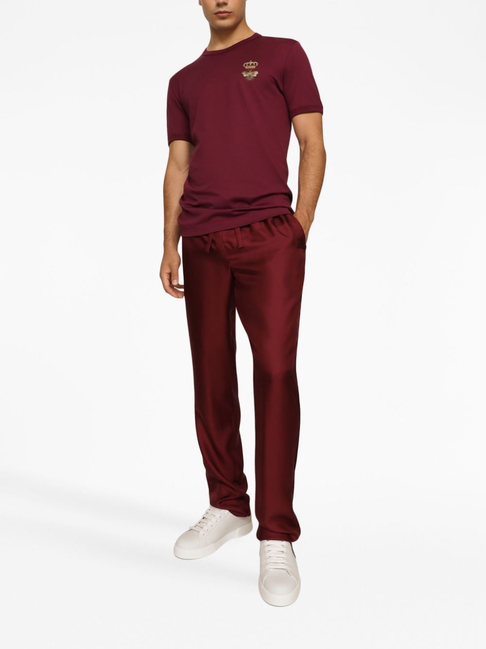 motif-embroidered cotton T-shirt - 3