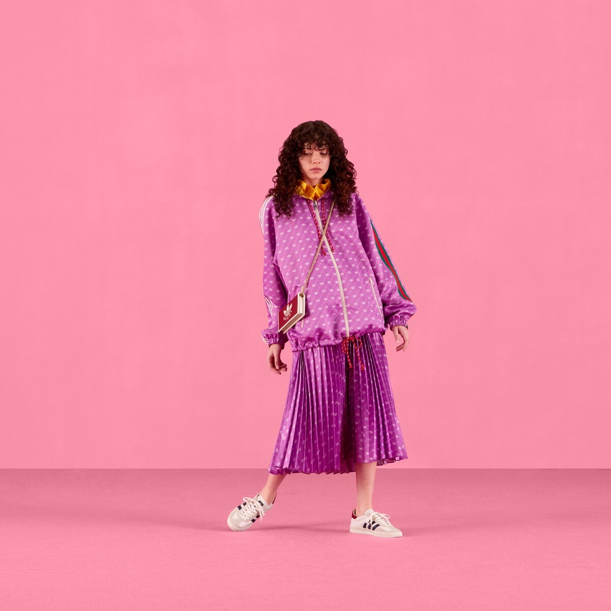 adidas x Gucci satin pleated skirt - 2