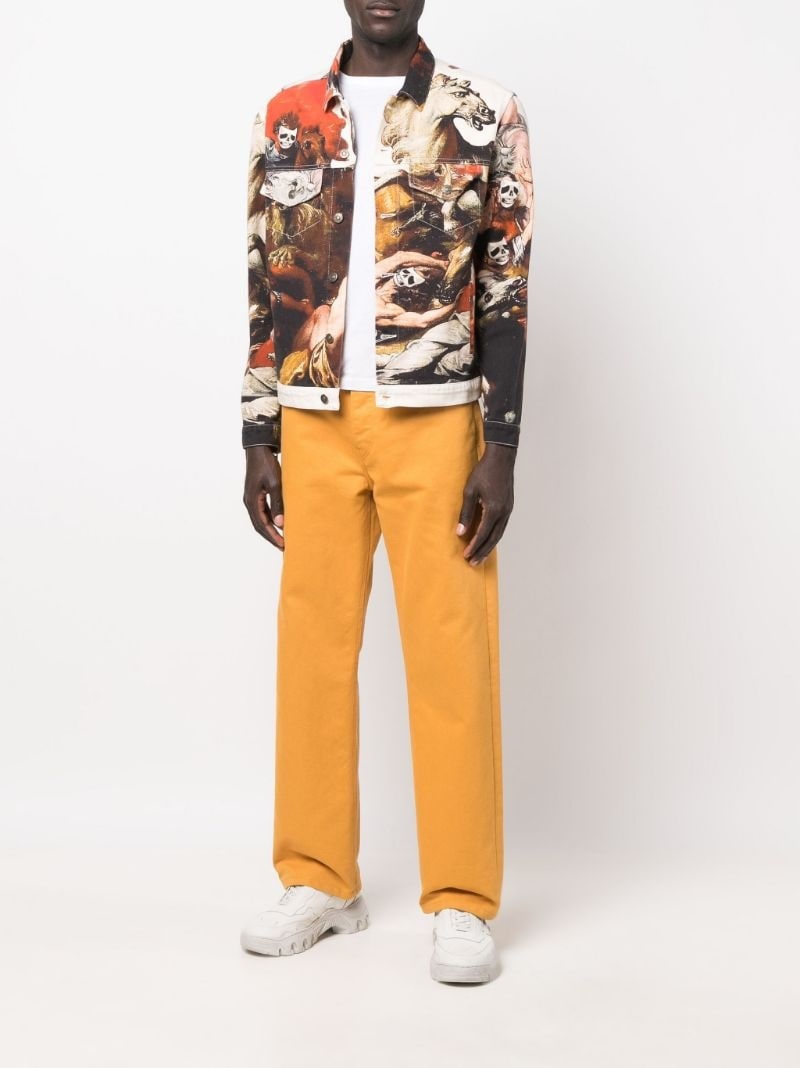 graphic-print denim jacket - 2