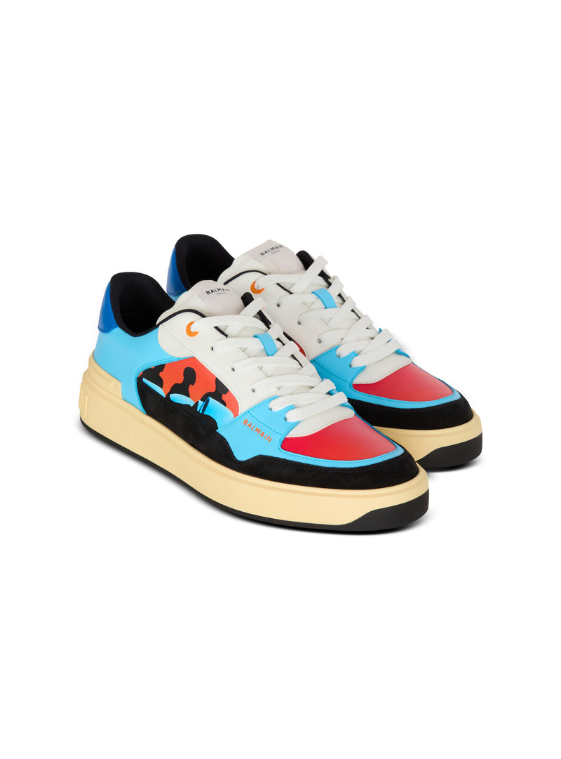 Balmain Calfskin B-Court Flip trainers with Prince Gyasi print outlook