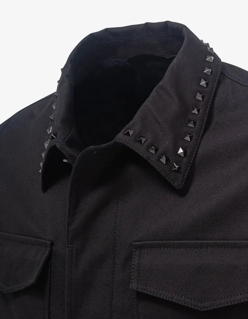Valentino Black Untitled Stud Overshirt - 6