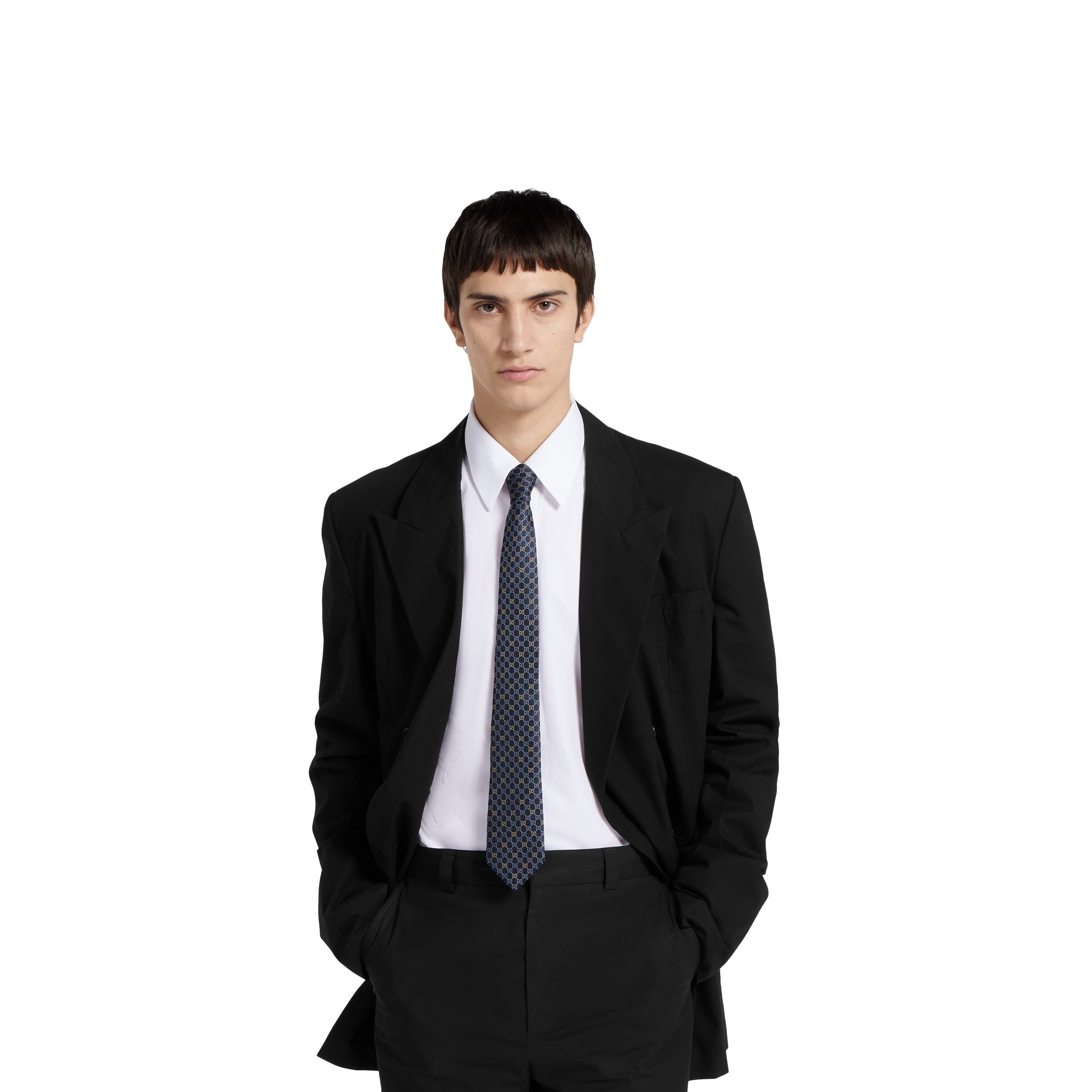 GG silk jacquard tie - 3