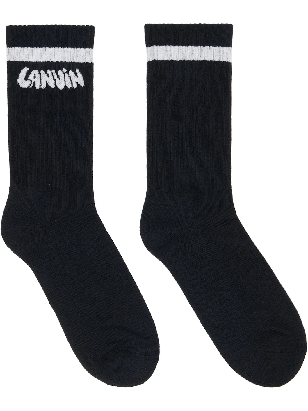 Black 'Lanvin' Cotton Socks - 1
