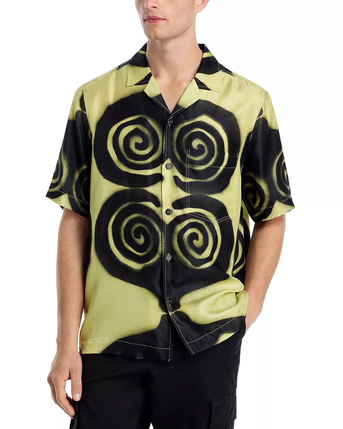 Bodil Silk Printed Button Down Camp Shirt - 1