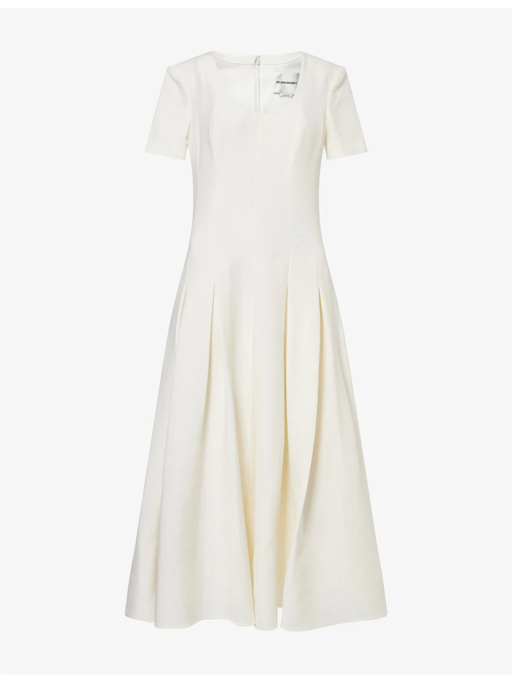 Scoop-Neck Pleated Wool-And-Silk Midi Dress - 1