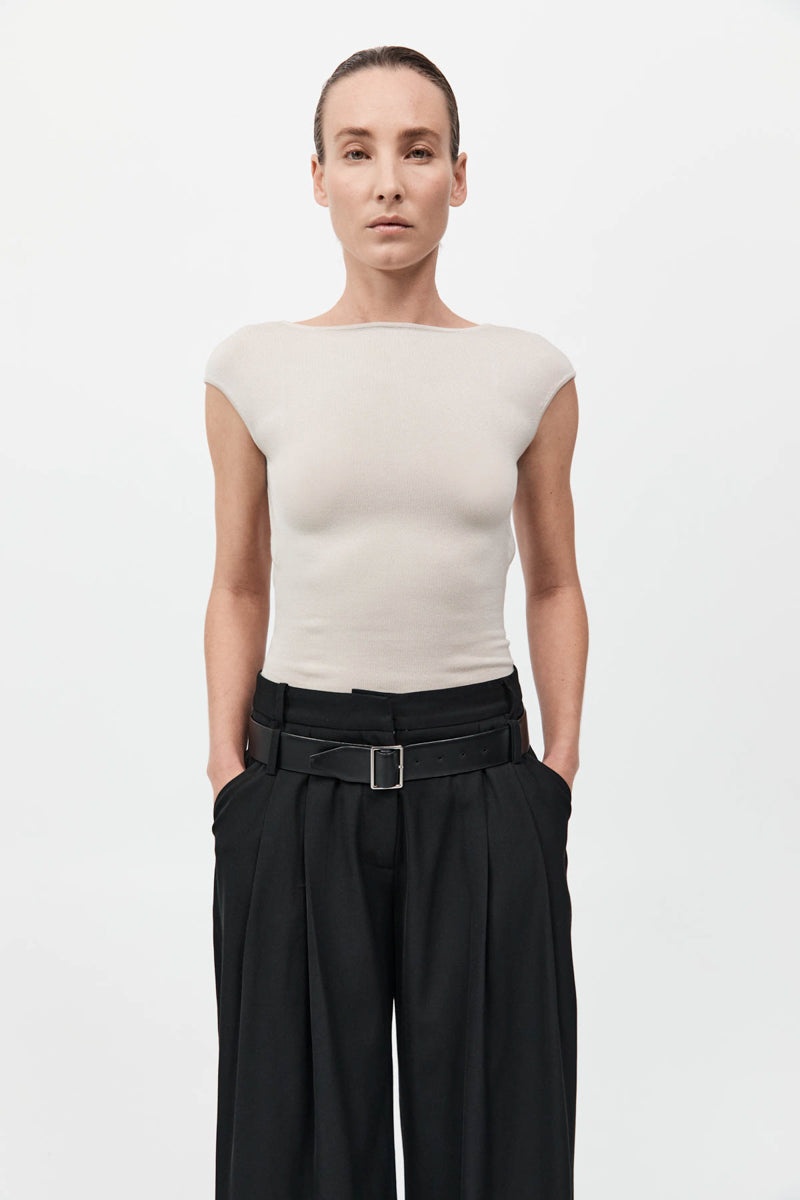 Sculpted Ballet Knit Top - Creme - 2