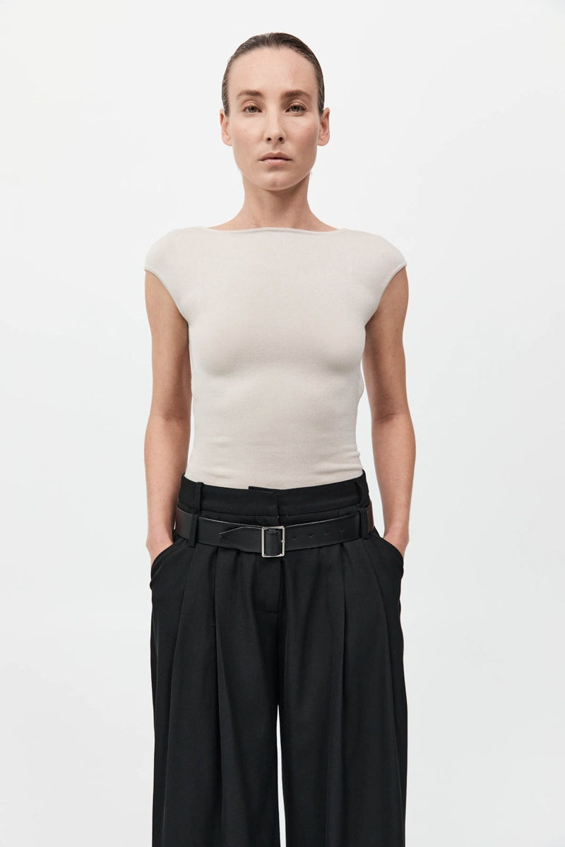 Sculpted Ballet Knit Top - Creme 2