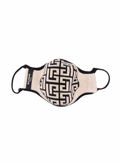 Balmain monogram-jacquard face mask outlook