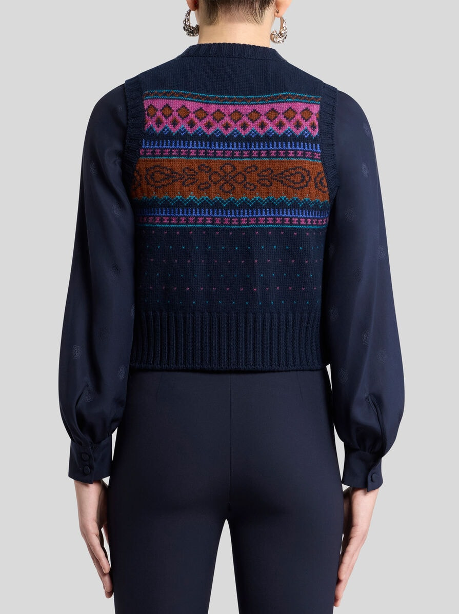 WOOL JACQUARD WAISTCOAT - 4