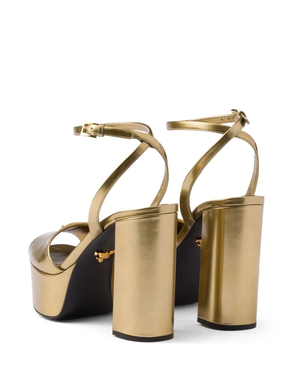 115mm leather platform sandals - 4