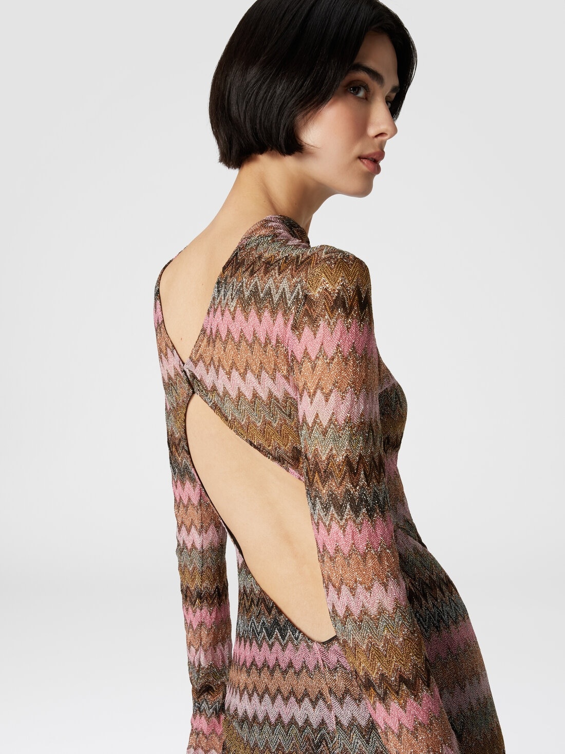 オールインワン・サロペット Missoni Black Chevron Viscose V-Neck Dress With Lame Missoni Black Chevron Viscose V-Neck Dress With Lamé | ShopSimon