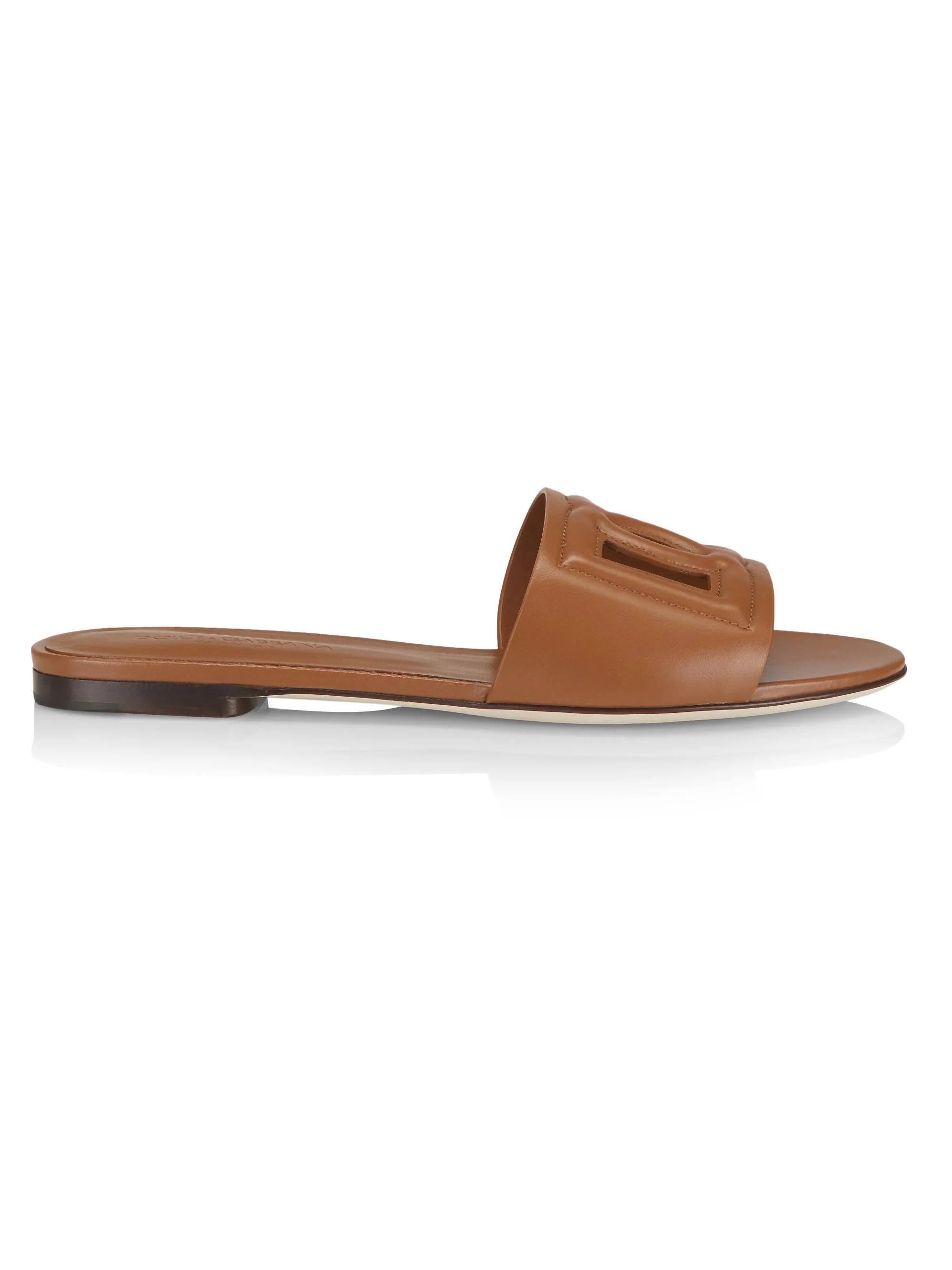 Women's DG Interlocked Leather Sandals - Marrone - 1
