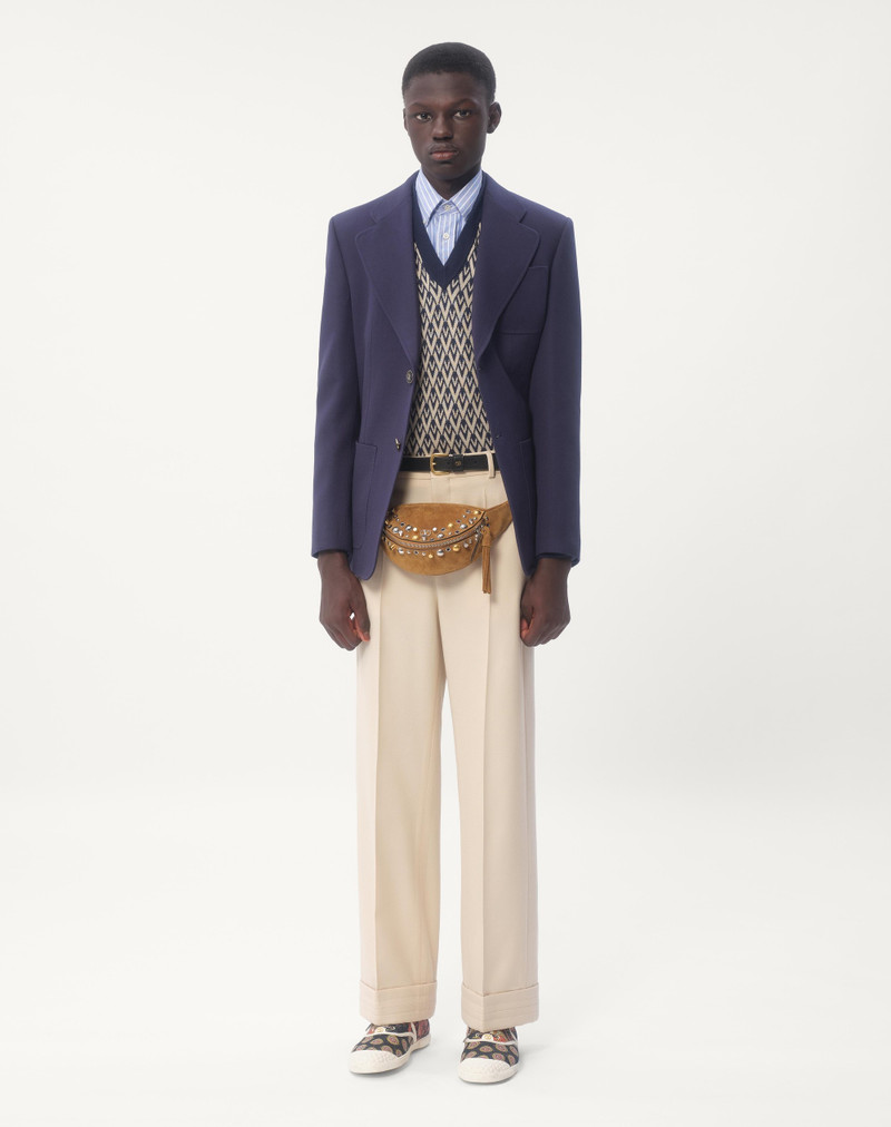 Valentino WOOL GABARDINE PANTS WITH TURN-UPS outlook