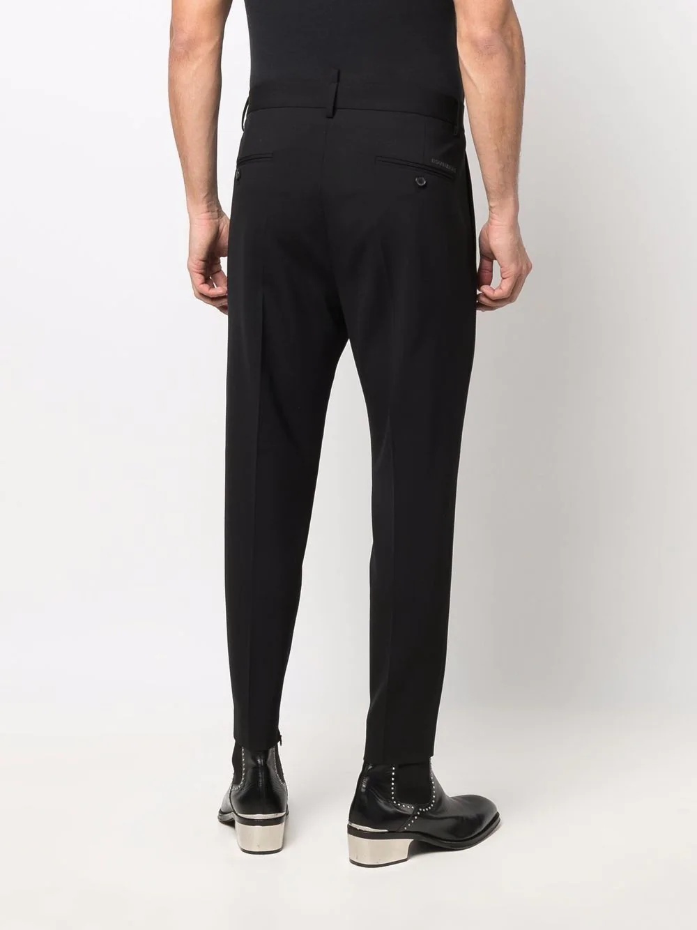 high-waisted slim trousers - 4