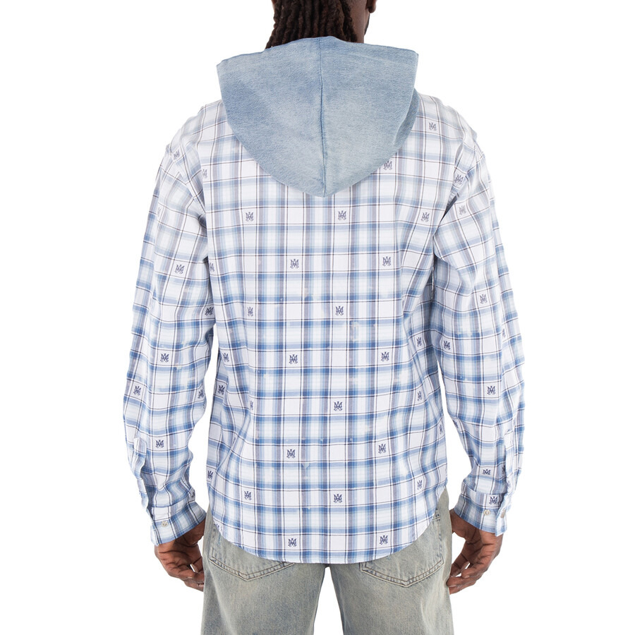 Amiri Men's Cerulean Hooded Cotton Overshirt - 5