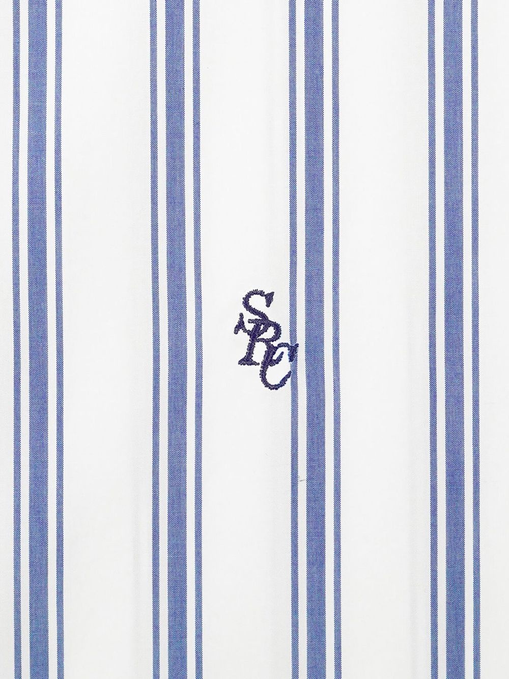 logo-embroidered striped shirt - 2