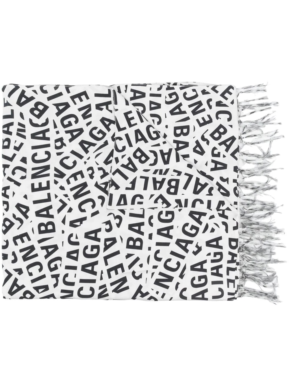 logo-print silk scarf - 1