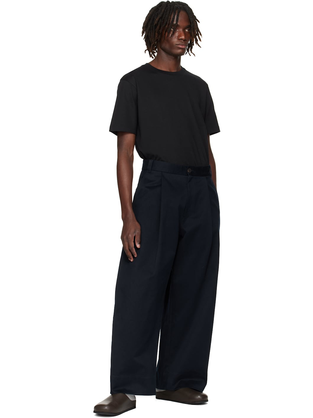 Navy Sorte Trousers - 4