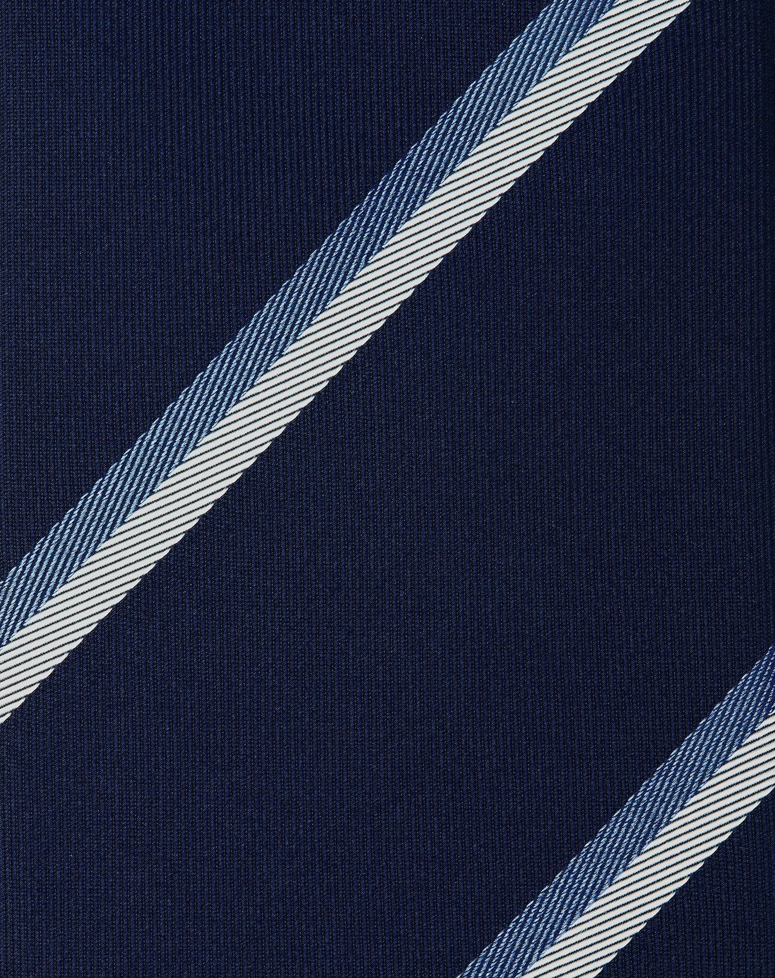 Regimental blue silk tie - 4