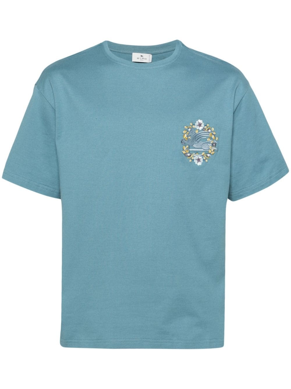 Pegaso-embroidered cotton T-shirt - 1