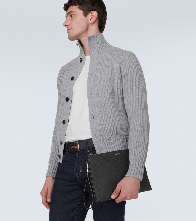 TOM FORD logo-stamp clutch bag outlook