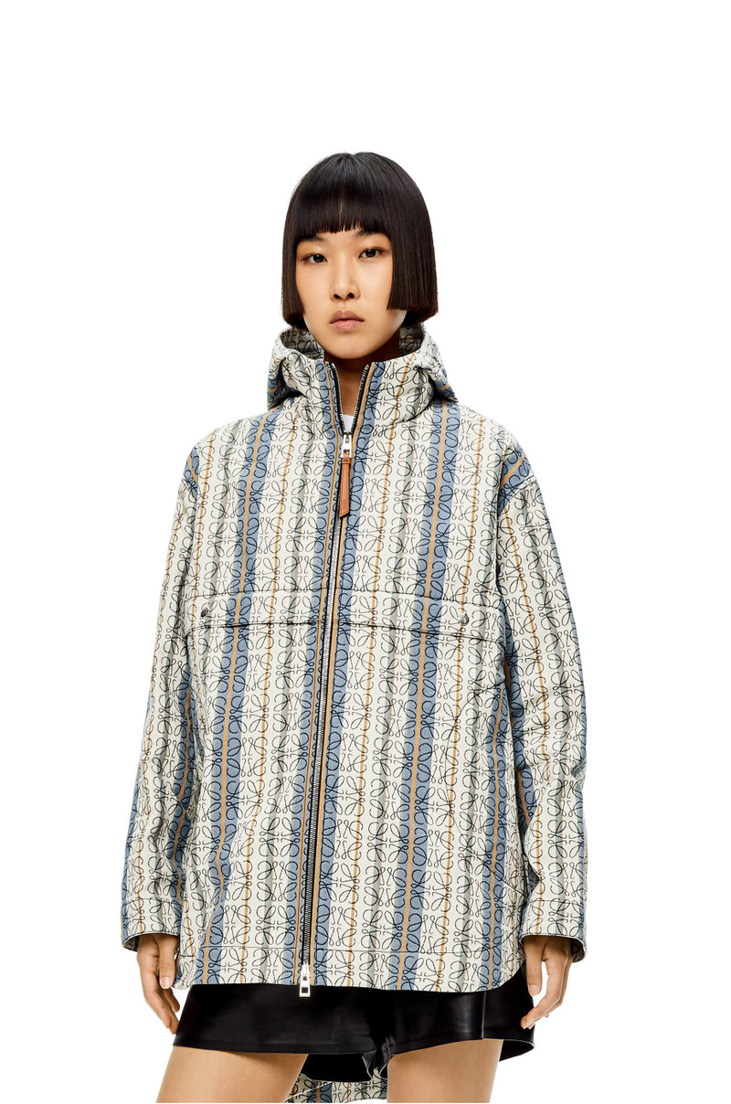 Stripe Anagram jacquard parka in cotton 3