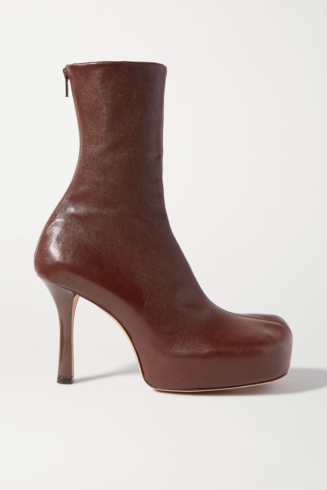 Leather platform ankle boots - 1