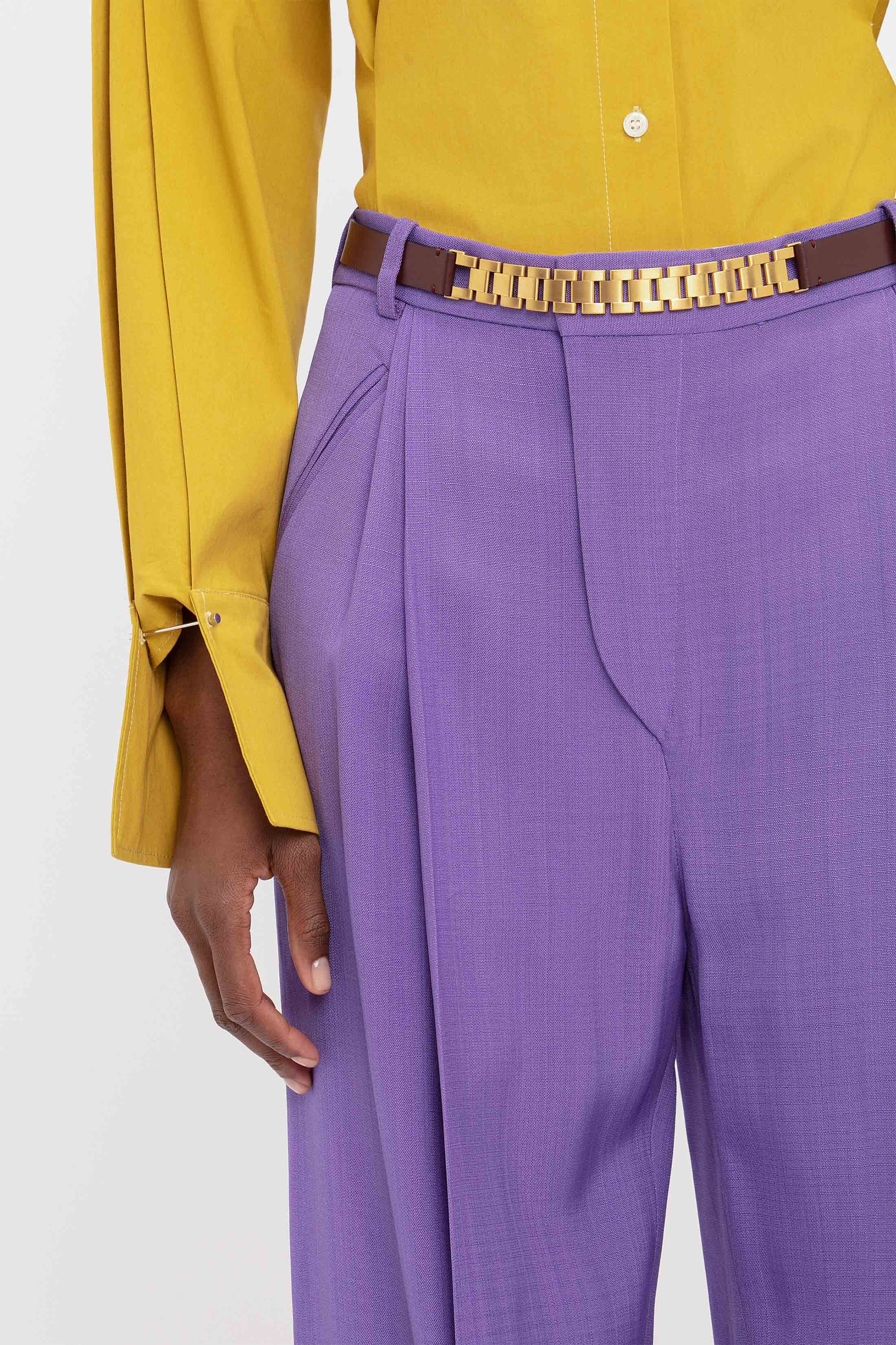 Wide Leg Trouser In Violet - 5