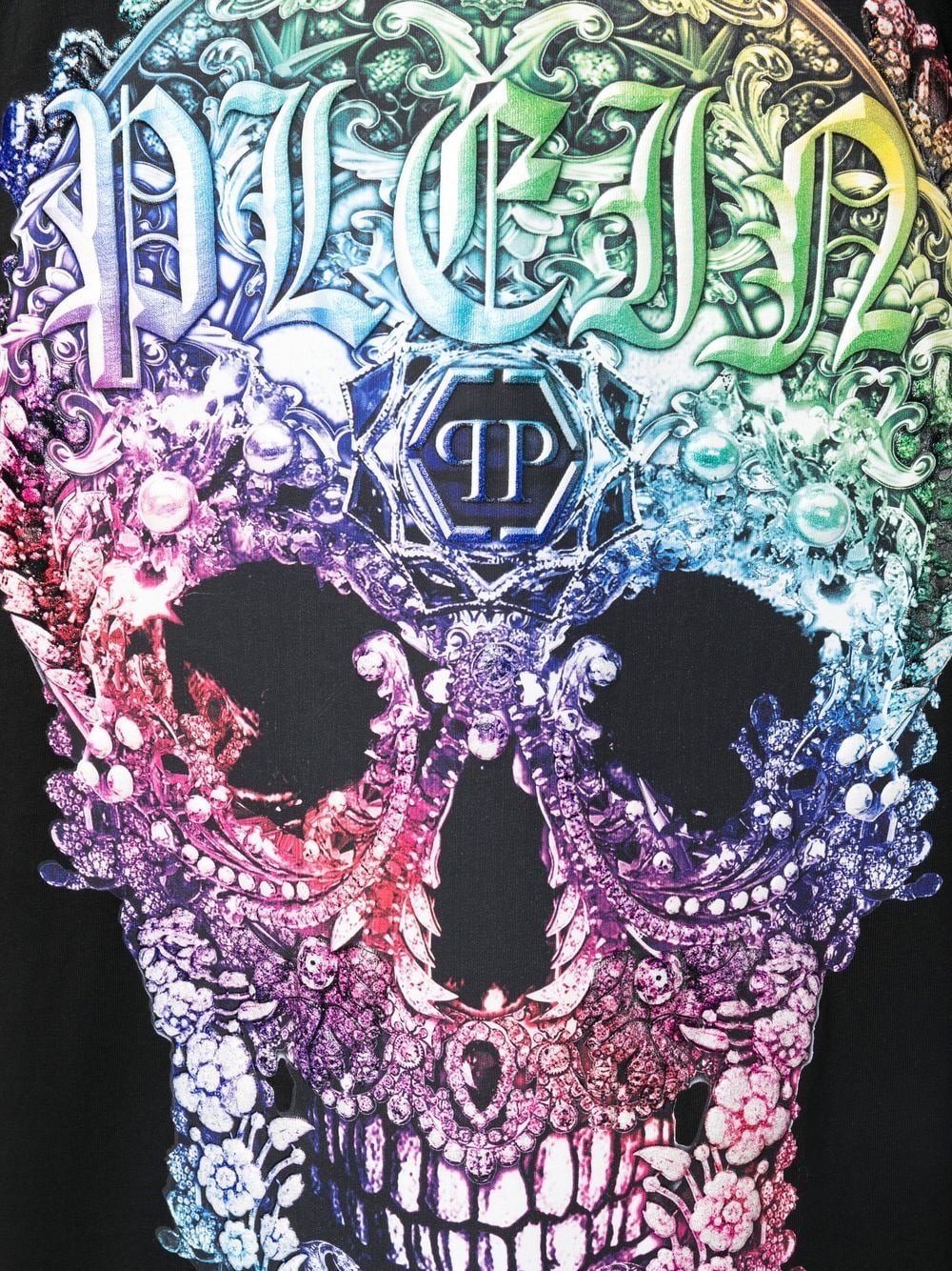 baroque skull-print T-shirt - 5