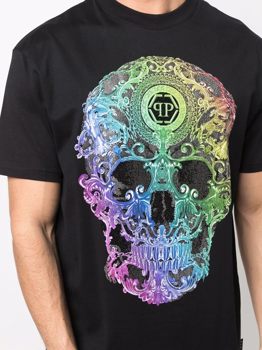 baroque skull-print T-shirt - 6