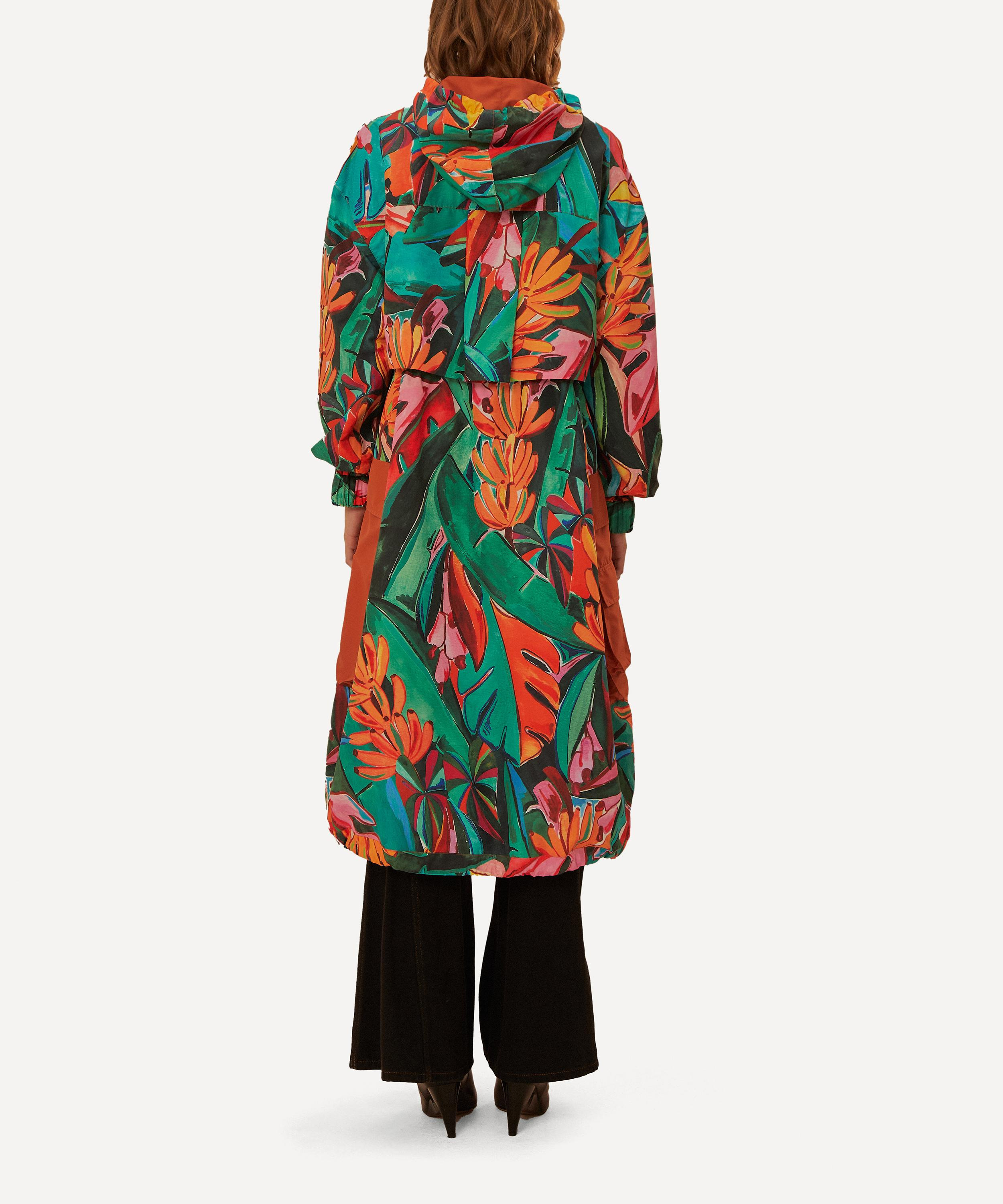Green Banana Foliage Maxi Raincoat - 3